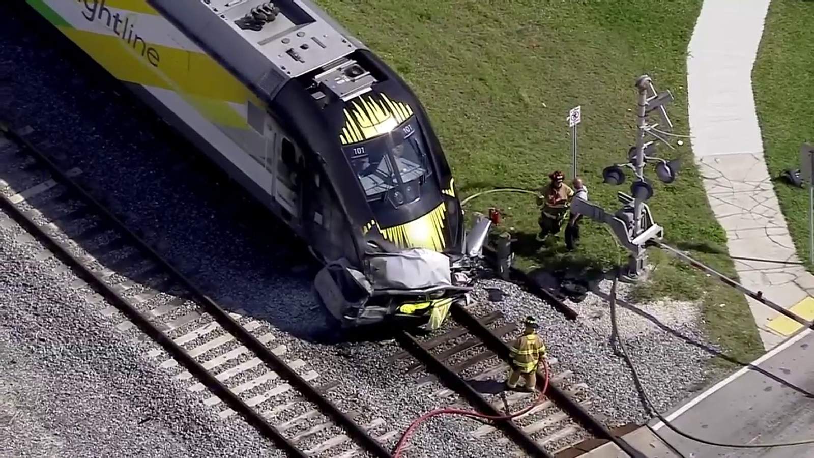 High-Speed Train Collision with Fire Truck Injures Three Firefighters in Delray Beach