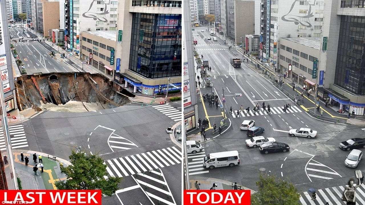 Tokyo Subsurface Collapse: Man Remains Trapped After Sinkhole Merger
