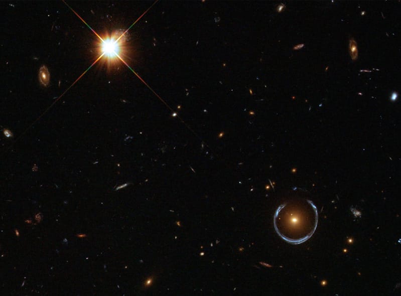 Space Telescope Captures Pristine Image of Rare Einstein Ring Phenomenon