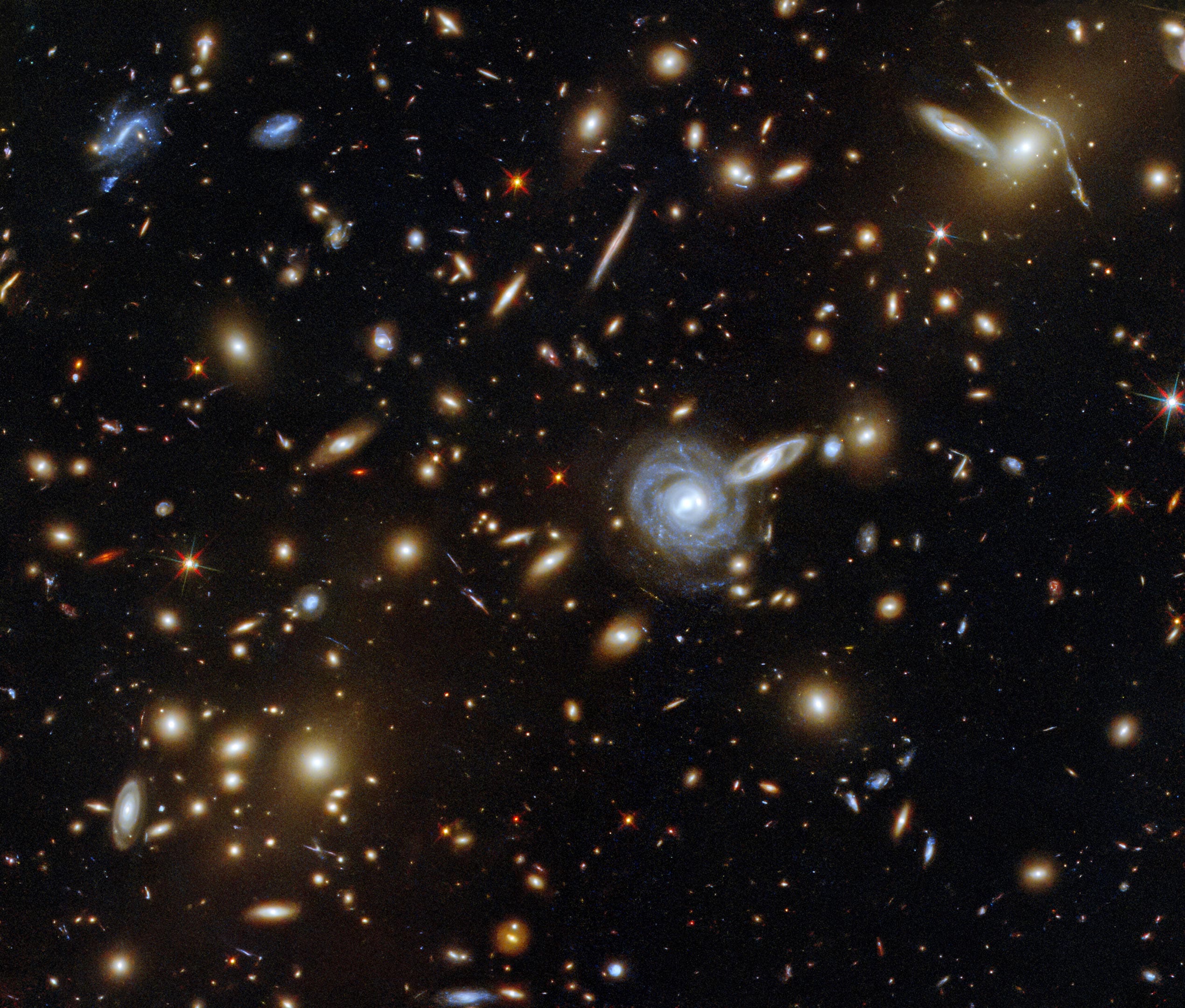 Hubble Telescope Captures Nine-Ring Galaxy with Astounding Cosmic Collision